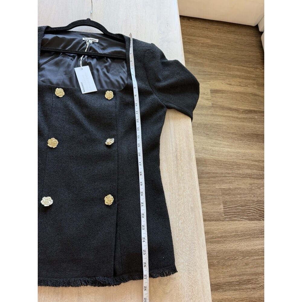 Reformation NWT Colleen Top Black Size 10 Square Neck Blazer Jacket Office - Picture 5 of 8